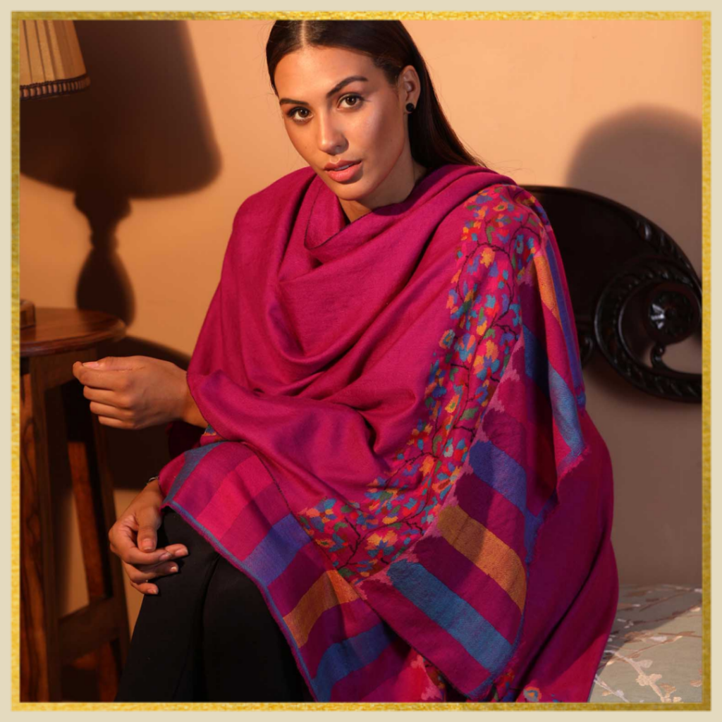 Magenta Kani Cashmere Wrap
