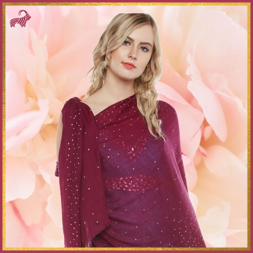 Prune Swarovski Cashmere Wrap