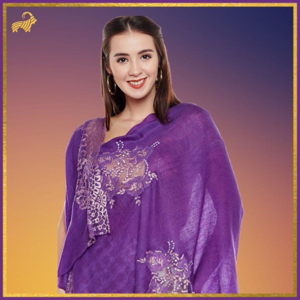Purple Lace Cashmere Wrap