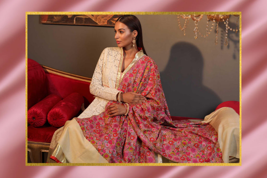 Garden of Paradise Embroidered Pashmina Shawl