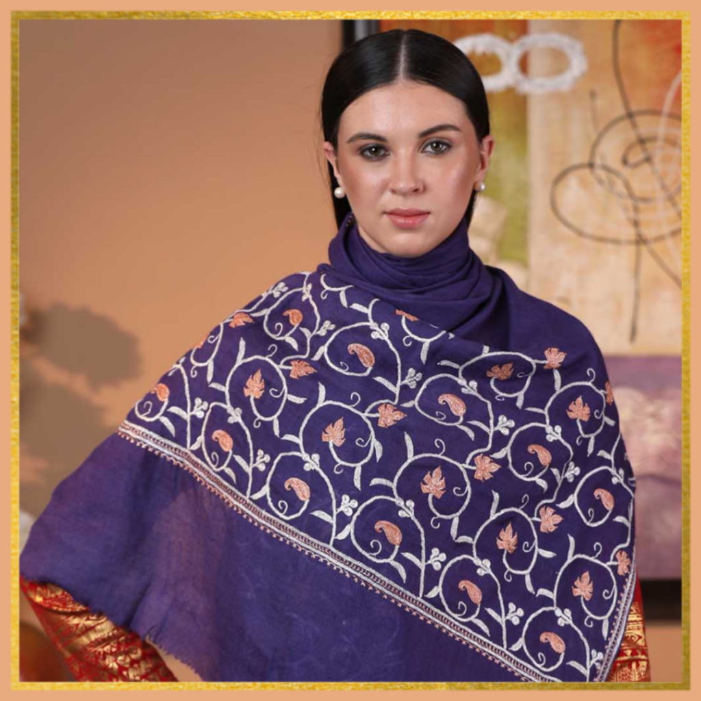 Zari Embroidered Cashmere Wrap