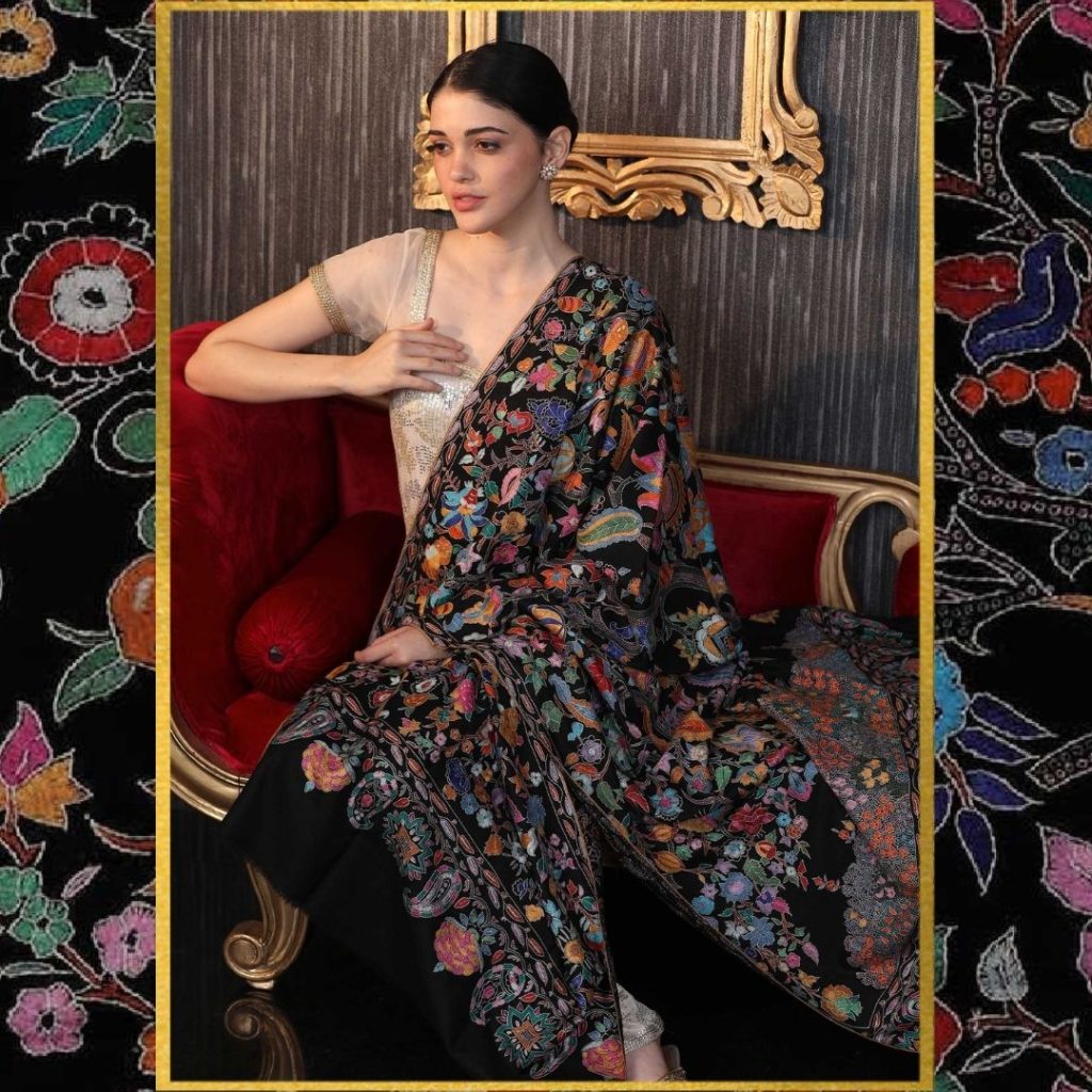 Papier Mache Embroidery on Pashmina Shawl