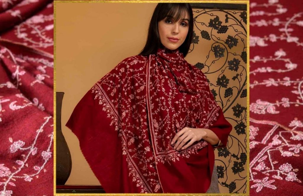 Wedding Favors - Jaali Embroidered Pashmina Shawl