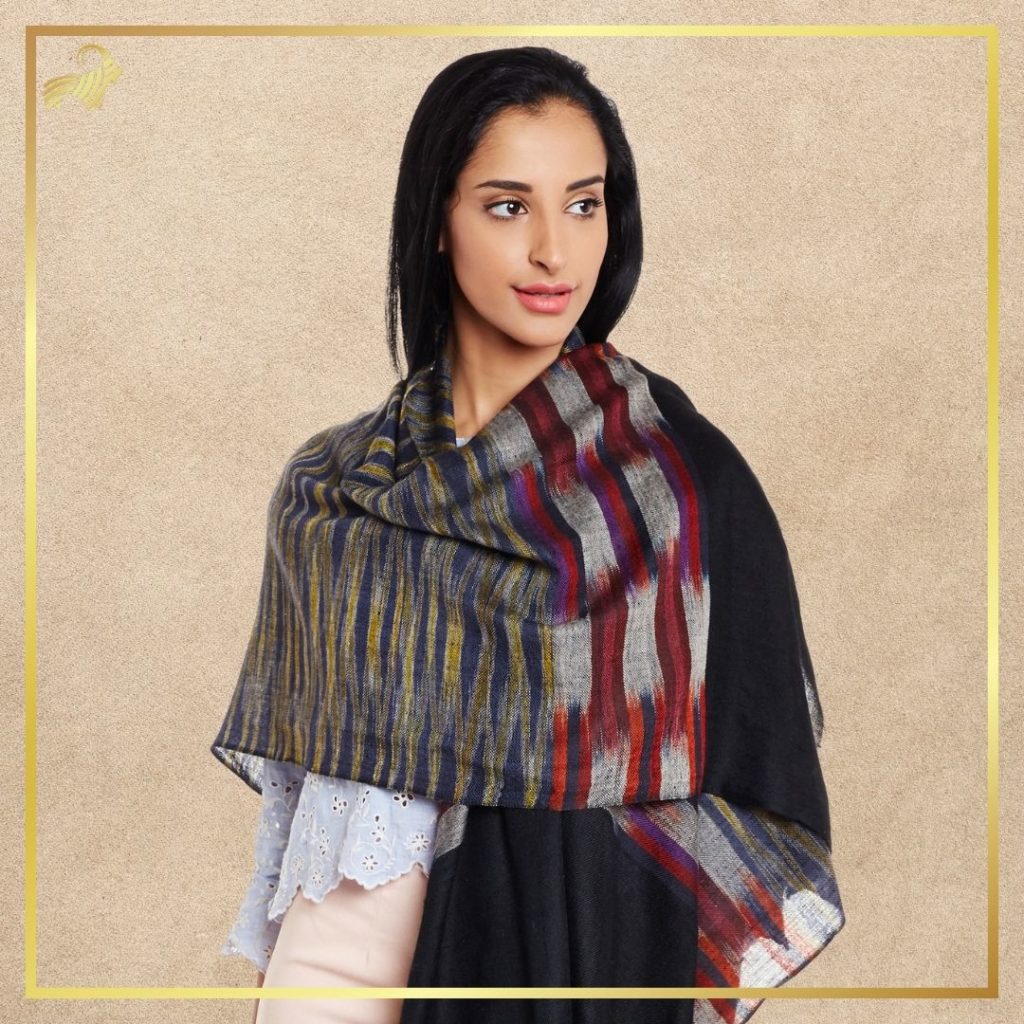 patterned cashmere wrap