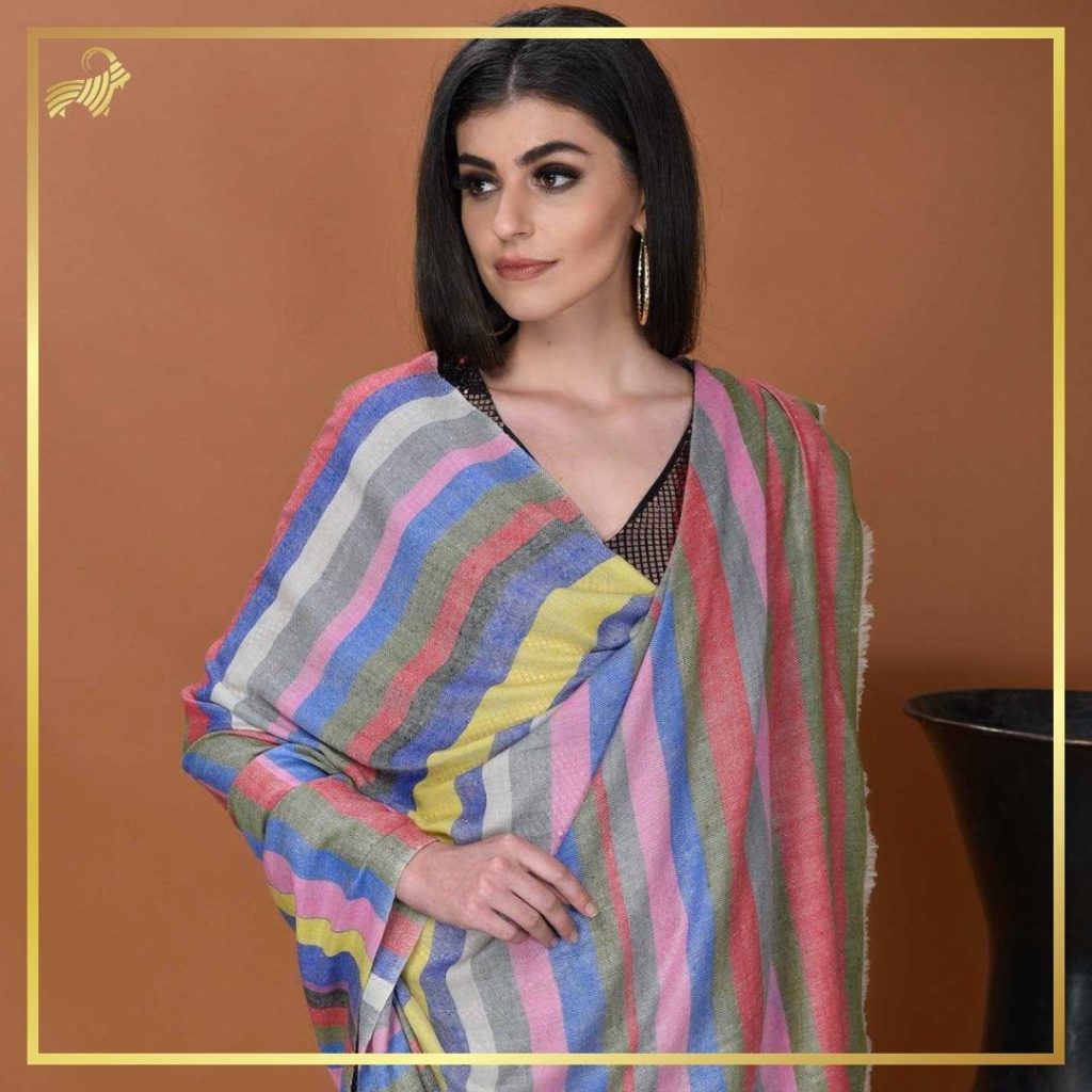 striped pashmina shawl
