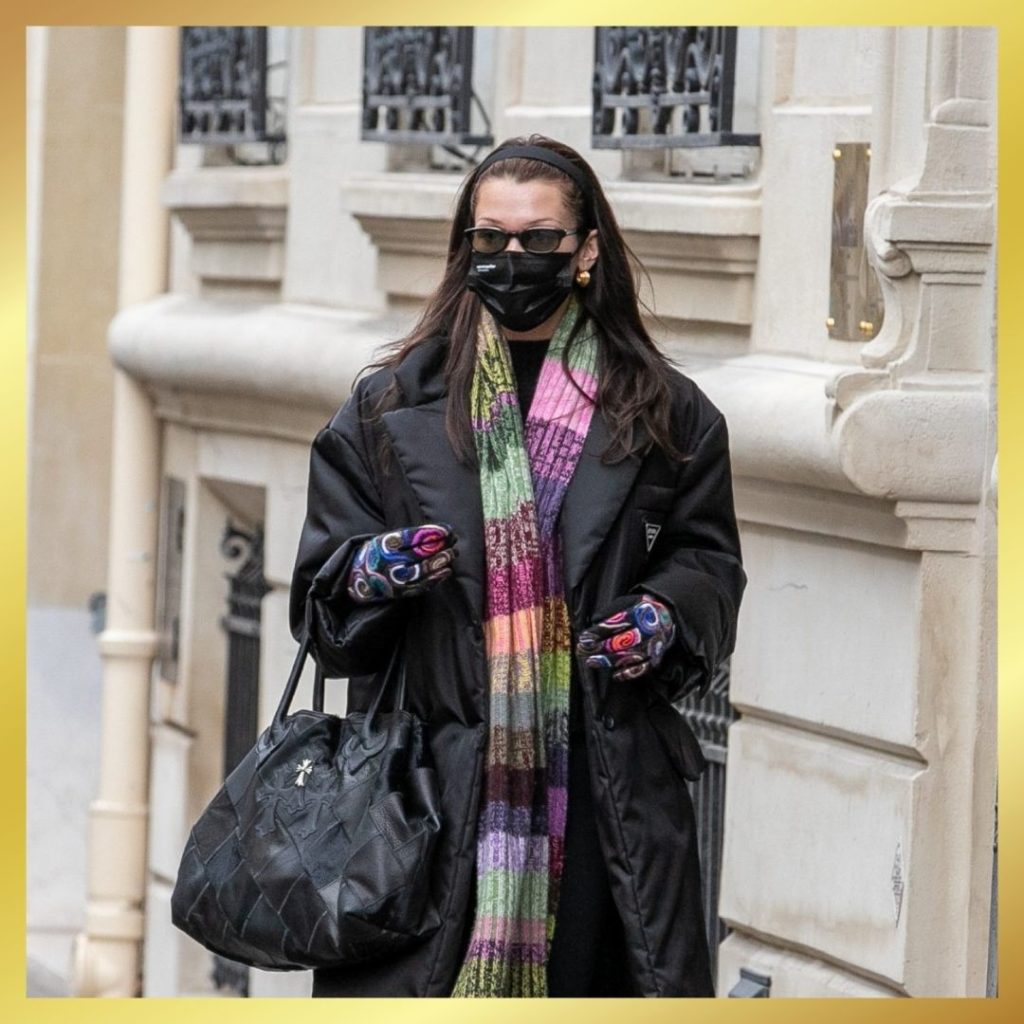 bella hadid in cashmere