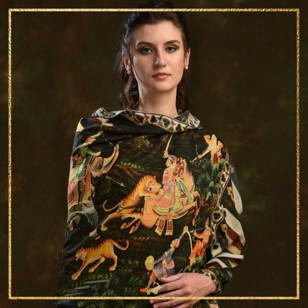 printed cashmere wrap