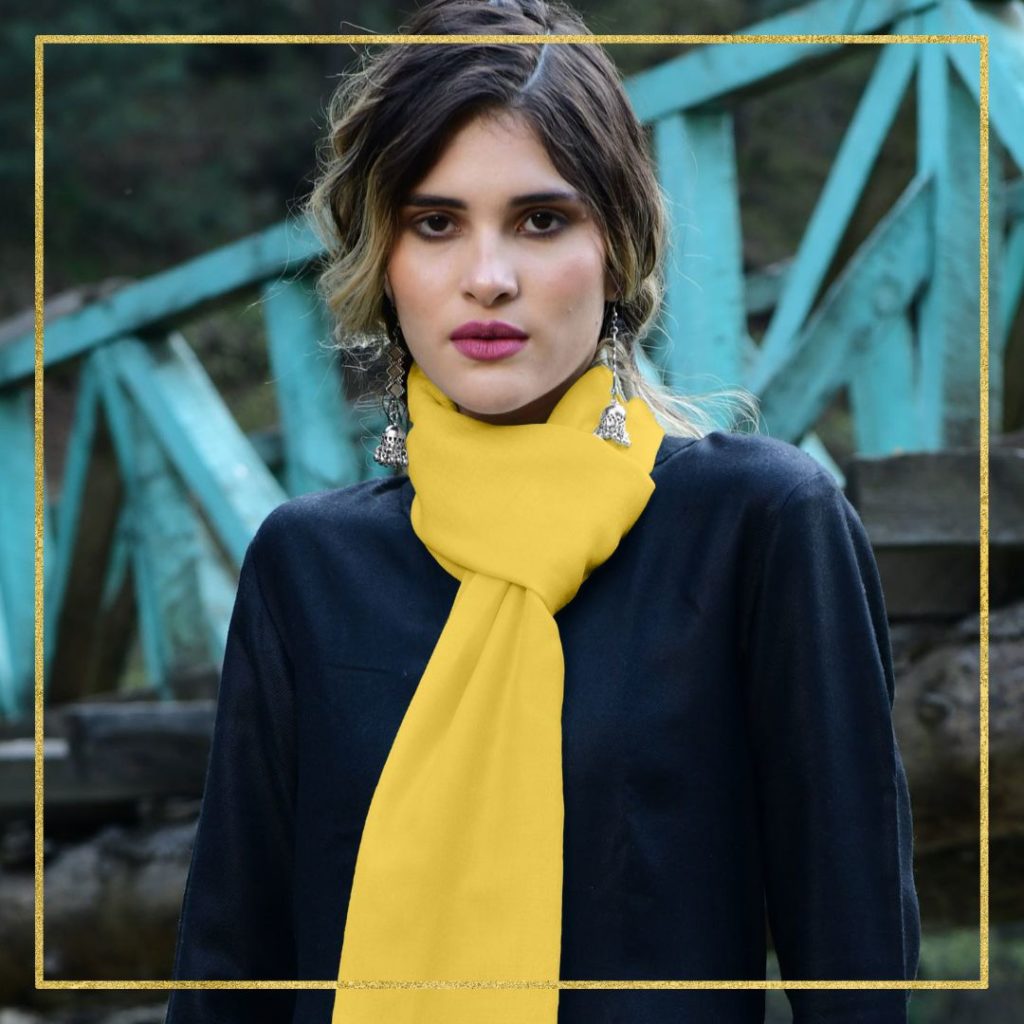 Yellow cashmere scarf