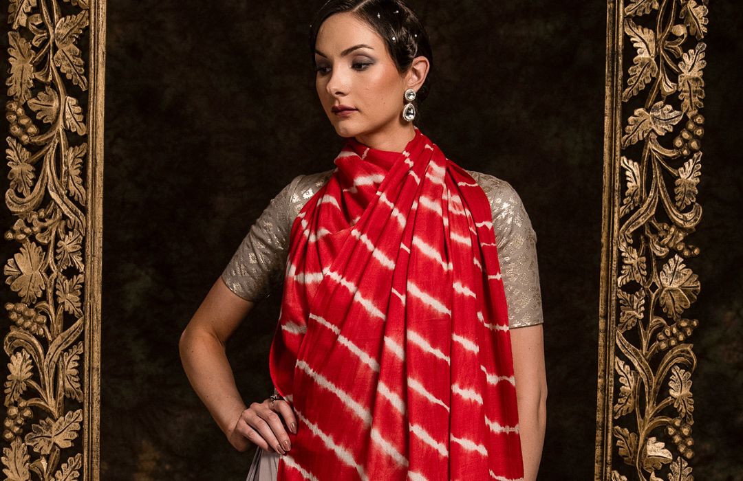 Shibori Pashmina for Brides