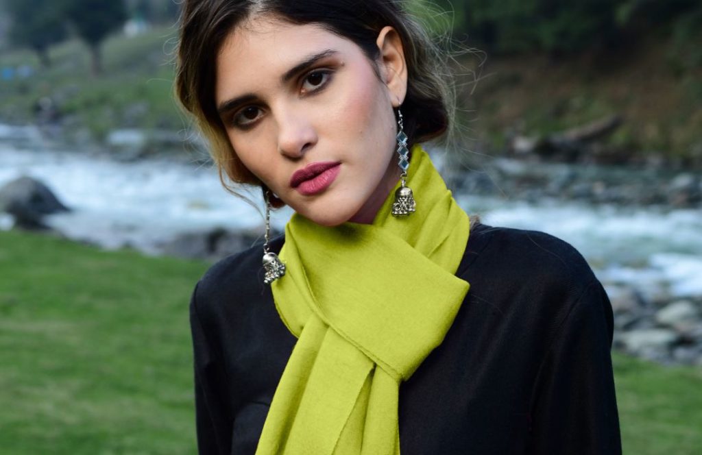 Lime Green Cashmere Scarf