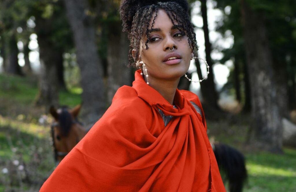 Orange Pashmina shawl