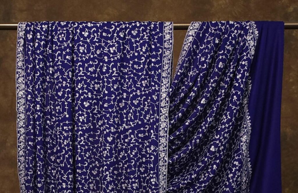 Navy Blue Cashmere Shawl