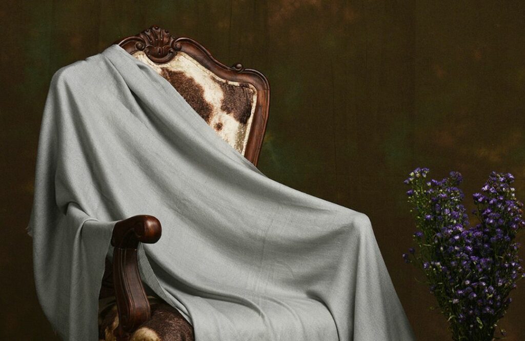 Grey Men's Cashmere Shawl