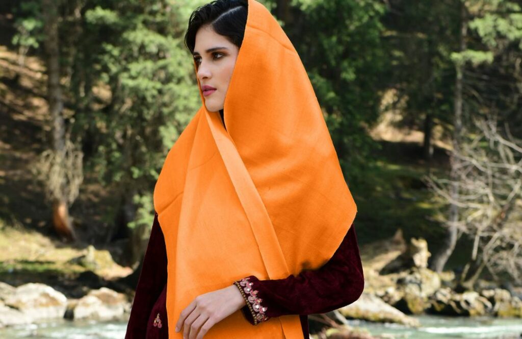 Orange Cashmere scarf