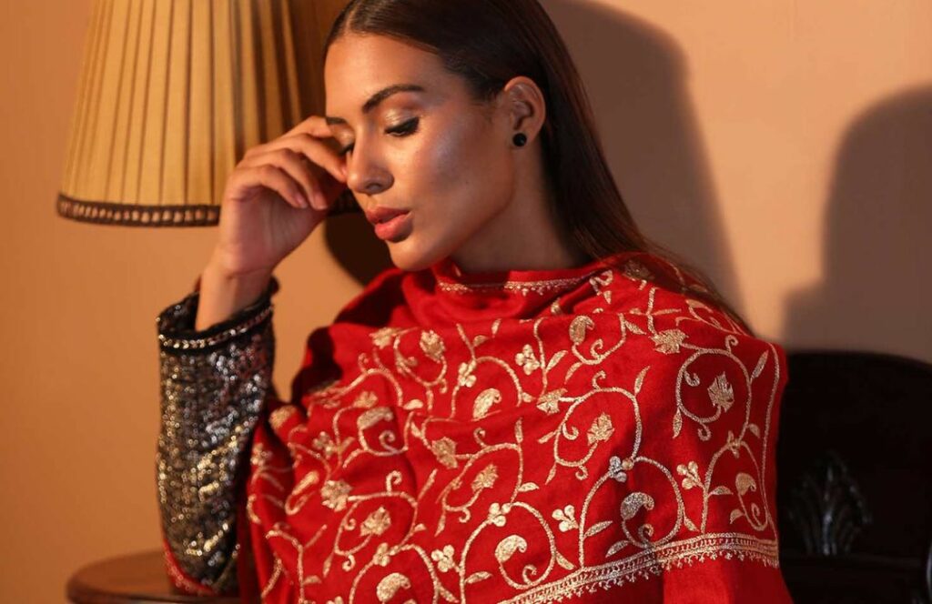 Embroidered Cashmere Wrap