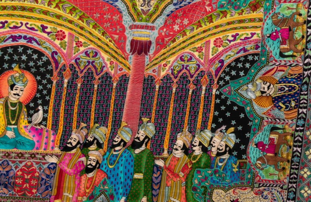 Mughal Darbar Kalamkari Pashmina Shawl
