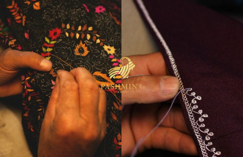 Embroidery on Pashmina